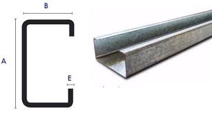 PERFIL ESTRUCTURAL ACERO GALVANIZADO C 200CA 1,6 X 6MT